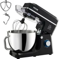 Vevor Robot de cuisine , batteur à pâte, 1400 W, 7,84 l, bol en inox, crochet pétrisseur, spatule à tête inclinée pour cuire et mélanger, noir