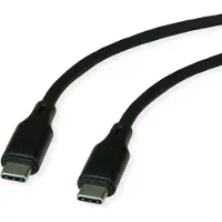 Roline Câble USB 2.0, type C-C, ST/ST, silicone, 60W, noir, 1 m