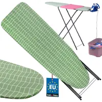 KOTARBAU Table à Repasser Planche à Repasser Pliable 104 x 30 cm Table a Repasser Pliable avec Support pour Fer Carreaux Verts