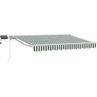 vidaXL Armature de store manuelle avec LED vertes et blanches 3 x 2,5 m