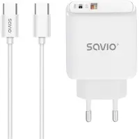 Savio LA-10 chargeur pour appareils mobiles Téléphone portable, téléphone, universel Blanc USB Chargement rapide