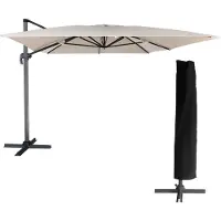 Happy Garden Parasol Déporté Molokai Rectangulaire 3x4m Beige + Housse