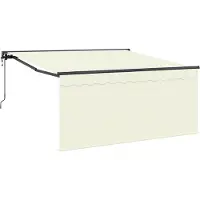 vidaXL Store rétractable Crème 300 x 250 cm Polyester et aluminium