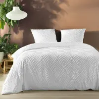 Douceur d'intérieur Parure de lit - - Heltie - Microfibre - 260x240cm - Blanc
