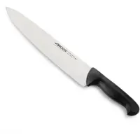 Arcos Couteau De Chef Couleur - Prof 292325 Acier Inoxydable Nitrum Et Mango Lame Ergonomique En Polypropylène Noir Et Lame De 30 Cm, Vitrine.