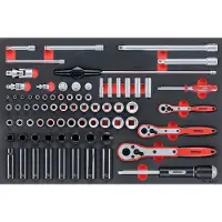 Teng Tools Jeu de douilles & acc 1/4,3/8 & 1/2 77pcs EVA TTESK77
