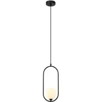 ITALUX LUPUS lampe suspendue sphère en verre noir blanc PND-3965-1-BK
