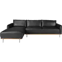 ANGEL CERDA SL Angel Cerdá Gauche Chaise longue Canapé en cuir noir 6198