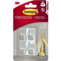 Command Lot de 4 crochets adhésif Déco métal, , argent 0.225 kg