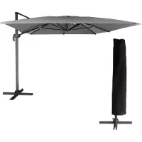 Happy Garden Parasol Déporté Molokai Rectangulaire 3x4m Gris + Housse