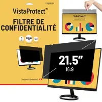 VistaProtect - Filtre de Confidentialité Premium, Film Protection Anti Regard pour Ecran d'Ordinateur & Moniteur (21.5" Pouces)