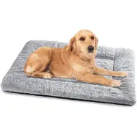Markenlos Lit pour chien de taille moyenne, lavable, 90 x 60 cm, coussin moelleux avec dessous antidérapant, gris