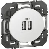 Legrand Chargeur Usb Dooxie Double Double Port Usb-a Intégré -