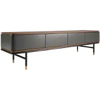ANGEL CERDA SL Angel Cerdá Support TV en bois gris foncé mat, acier noir et plateau en noyer 3265
