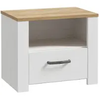 Aucune Table de chevet Forte BHLK011-M482 chêne/blanc 61,6x42x52 cm