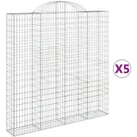 vidaXL Gabions avec arc surélevé 5 pcs. 200x30x200/220cm Fer galvanisé