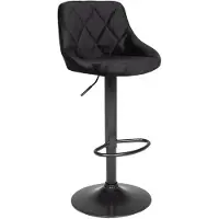 Happy Garden Tabouret de bar en velours noir ROBIN