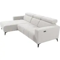 Tetris Canapé d’angle Nicolette moderne avec fonction relax électrique et appuie-tête réglables