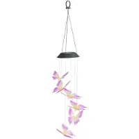 Maximex Lampe suspendue solaire LED « papillons », carillon, 78 cm