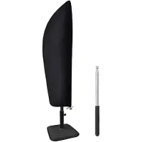 Markenlos Housse de protection avec mât, adaptée aux parasols à pied central, en tissu Oxford 210D, imperméable, anti-poussière et résistante aux UV, pour parasols de 2 à 4 mètres de diamètre, 265 x 40/70/50 cm