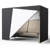 OEM Housse imperméable pour balancelle 2 places et chaise longue de jardin avec pare-soleil, protection UV, tissu Oxford 210D - 160 x 125 x 170 cm.