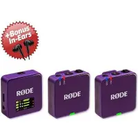 Rode Système de micro sans fil Wireless GO Gen 3 violet + écouteurs intra-auriculaires offerts