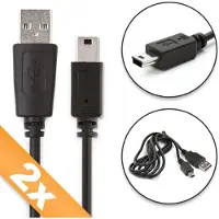 Cellonic 2x Câble Mini USB vers USB A charge et data compatible avec Sony PSP-1000 / PSP-2000 / PSP-3000 / PSP-E1000 2.0 1A PVC noir 1m console manette gaming