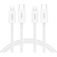 Belkin BOOST CHARGE - Câble Lightning - USB-C mâle pour Lightning mâle - 1.5 m - blanc - Charge rapide (pack de 2)
