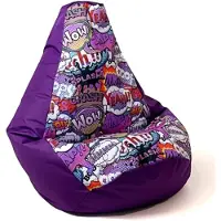 Go Gift Sac Sako pouffe impression poire violet-WOW XXL 140 x 100 cm