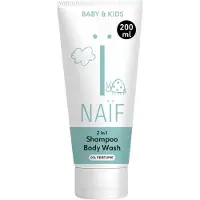 Naif Baby & Kids 2-in-1 gel nettoyant et shampoing pour bébé sans parfum 200 ml