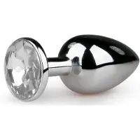 EasyToys - plug anal en métal (argent-blanc)