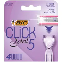 BIC Rasoir de réserve pour femmes avec 5 lames Click Soleil, 4 pièces,