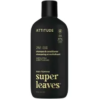 ATTITUDE Super Leaves Men's Shampoo and Conditioner 2-in-1 shampoing et après-shampoing 2 en 1 pour homme Amber & Citrus 415 ml