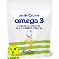 Arctic Blue Oméga 3 Huile d'Algues DHA + Vitamine D - 90 capsules
