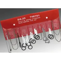 Facom Kit de 20 pièces, outils spéciaux pour le démontage des autoradios DX.25