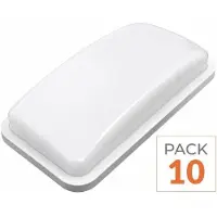 Silamp Pack de 10 - Applique LED Murale 20W Rectangulaire IP65 - Blanc Neutre 4000K - 5500K