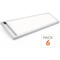 Silamp Kit de fixation BLANC pour panneau LED 120x30 Slim - Pack de 6