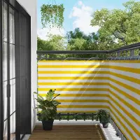 Syfax Écran de balcon Jaune et blanc 120 x 200 cm