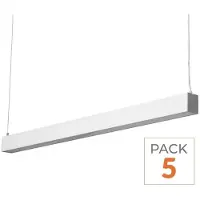 Silamp Réglette Suspendue LED Large 120cm 35W Blanc (Lot de 5) - Blanc Froid 6000K - 8000K