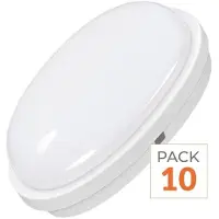 Silamp Applique murale LED 20W, blanche, ronde, IP65 - Pack de 10 - Lumière blanche neutre, 4000K - 5500K