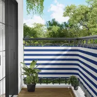 Syfax Écran de balcon Bleu et Blanc 100 x 500 cm