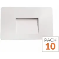 Silamp Balise LED encastrée 3W 220V, angle de diffusion 120°, couleur blanche, indice de protection IP44, pour escalier - Pack de 10 - Blanc neutre, température de couleur 4000K - 5500K