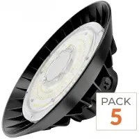 Silamp Suspension Industrielle UFO 100W 160lm/W avec Détecteur de mouvement (Lot de 5) - Blanc Froid 6000K - 8000K
