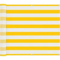 vidaXL Brise-vue pour balcon, jaune et blanc, 100 x 400 cm, tissu Oxford