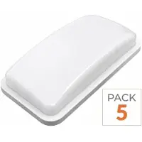 Silamp Pack de 5 - Applique LED Murale 20W Rectangulaire IP65 - Blanc Froid 6000K - 8000K