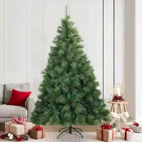 vidaXL Simple Arbre de Noël artificiel pliable Vert 210 cm PVC, acier - Arbres de Noël artificiels FR9825998 1parcel