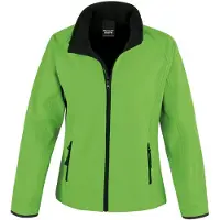 Result Veste softshell Core pour femmes, imprimable LT160 (XL) (vert herbe/noir)