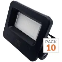 Silamp Pack de 10 - Projecteurs LED Extérieur 30W IP65 NOIR - Blanc Froid 6000K - 8000K