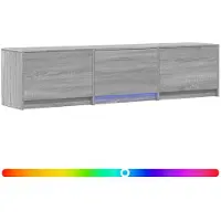 vidaXL Meuble TV avec éclairage LED, 165x34x40 cm, en panneaux de particules imitation bois gris Sonoma