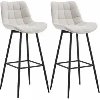 BellaFurn set de 2 tabourets de bar - tabouret haut - Excellent confort d'assise | Couleur : crème | Matériau : poussière